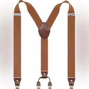 Mens Suspender Y Back Style with 4 Quality Controlled Clips 1.4 Inch Wide Braces